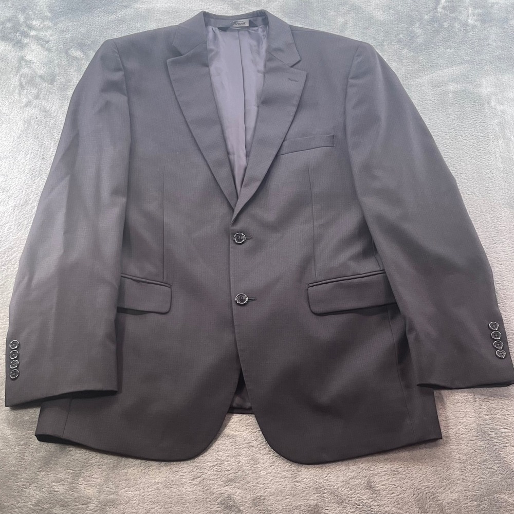 Jos. A. Bank Signature Collection Wool Suit 41L 35W Charcoal Grey Micro Check - Picture 2 of 16